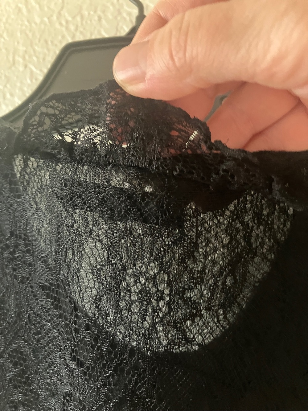 Black Lace Ruffle Button-Front Blouse - Picture 16 of 17